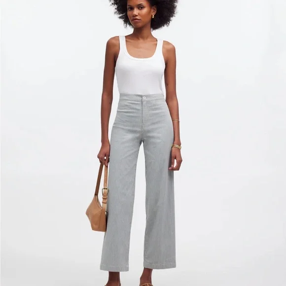Madewell The Emmett Wide-Leg Crop Pant: Welt Pocket Edition size 32 NWT - Picture 1 of 11